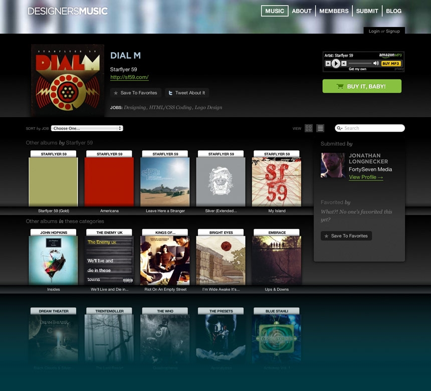 DesignersMusic Album Page