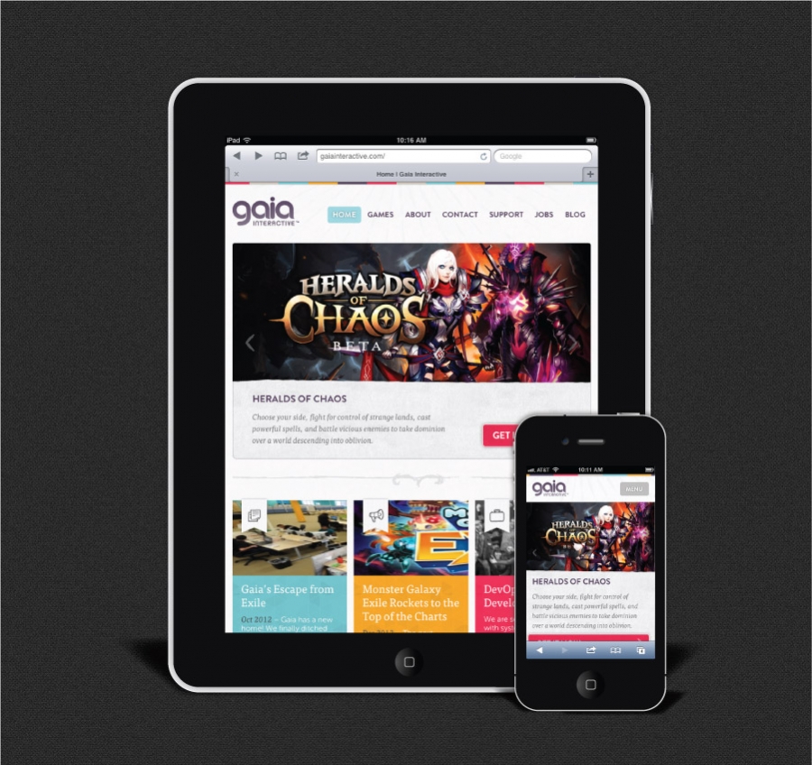 The Gaia Site on Mobile Devices