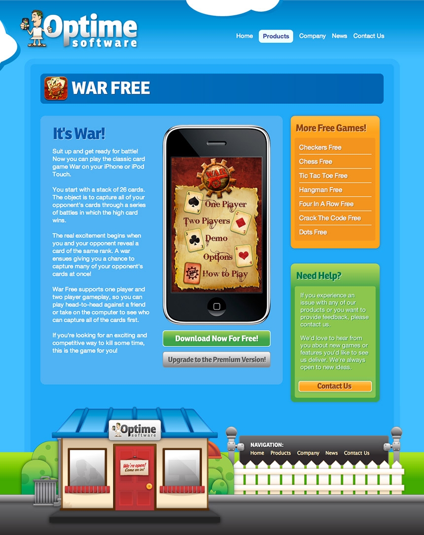 Optime App Page