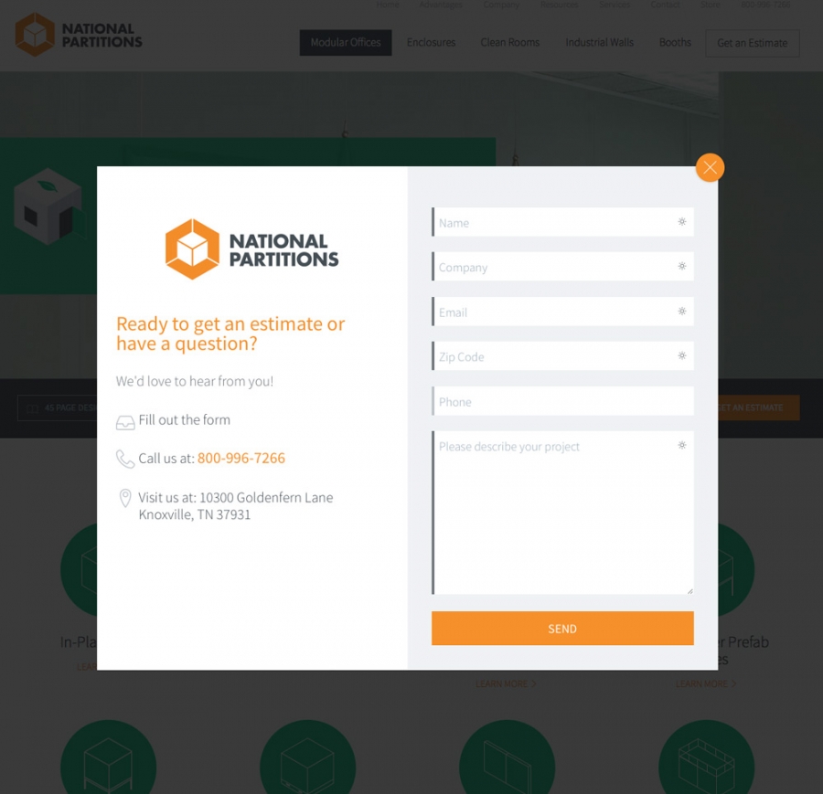 National Partitions Contact Form