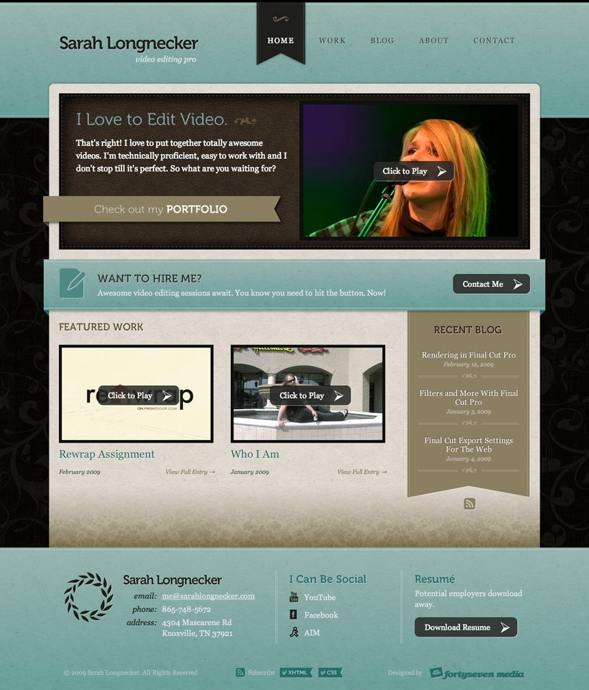 SarahLongnecker.com Homepage