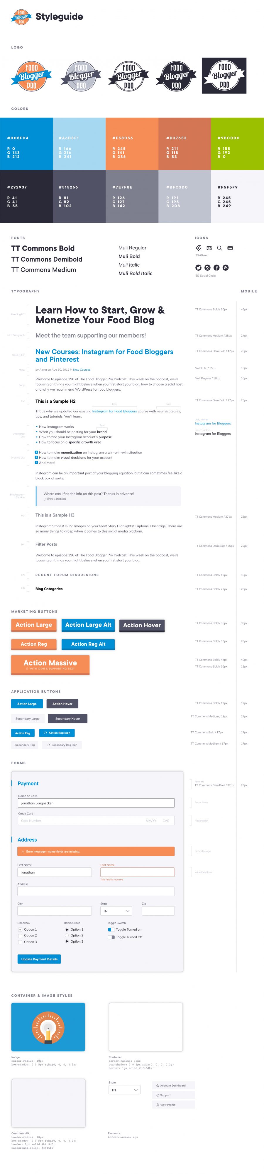 Food Blogger Pro Styleguide