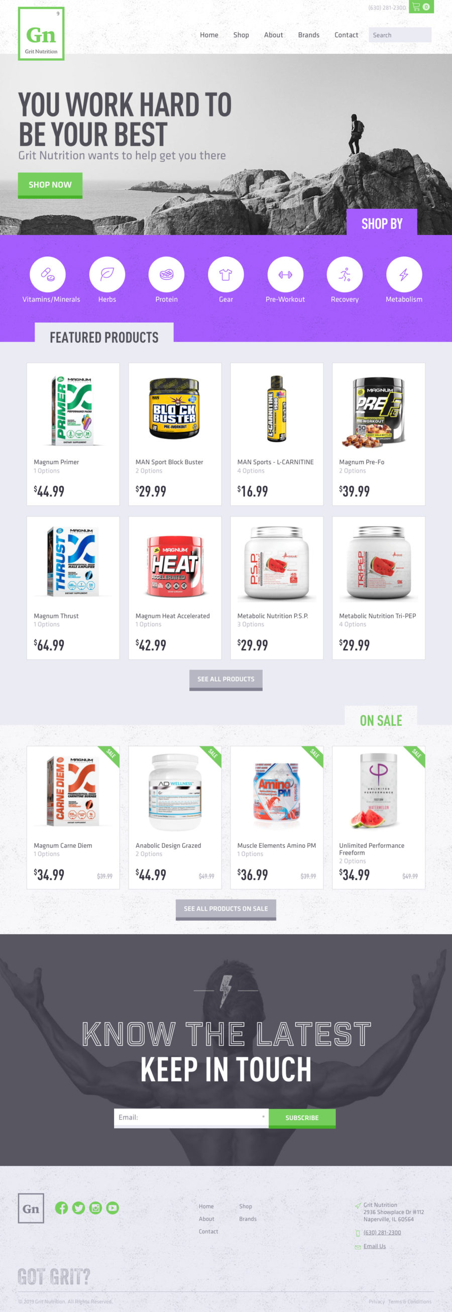 Grit Nutrition Website Home