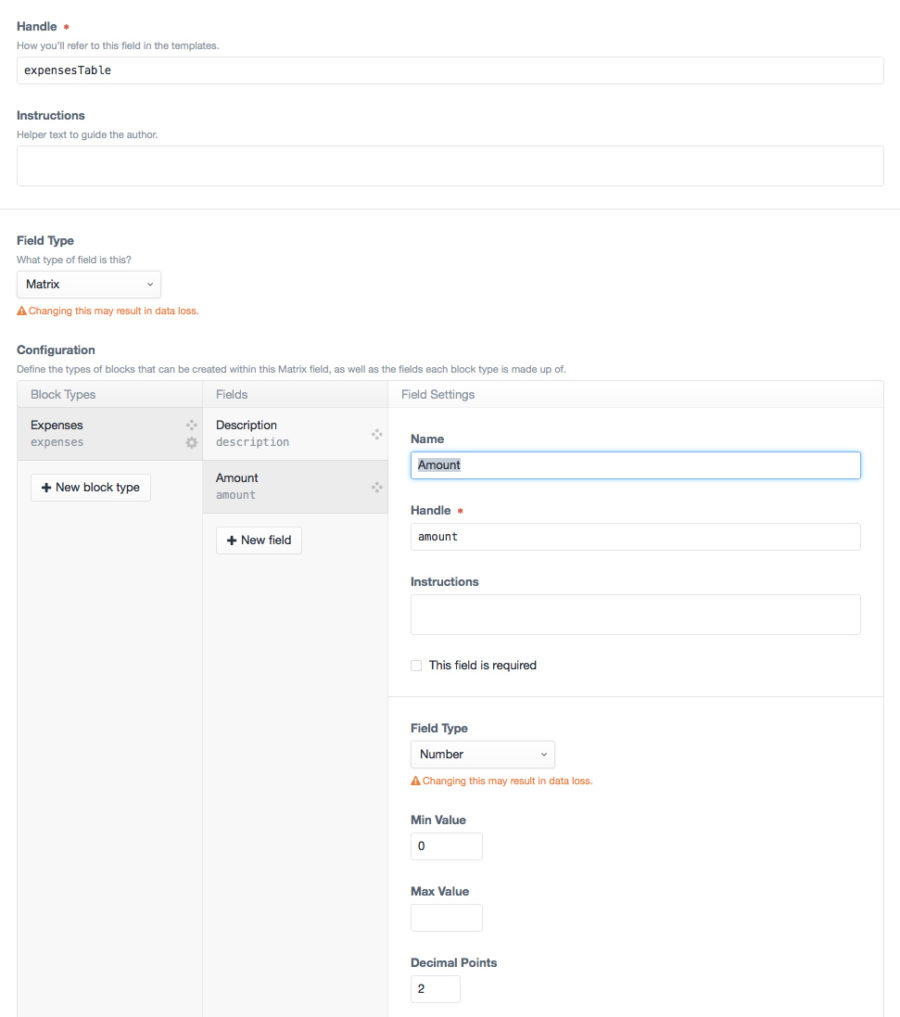 Quote Expenses Field
