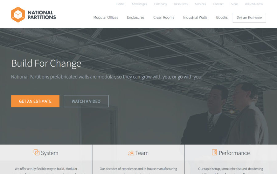 National Partitions Web Design
