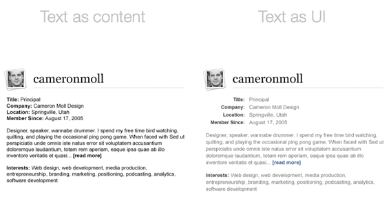 Cameron Moll Text as UI